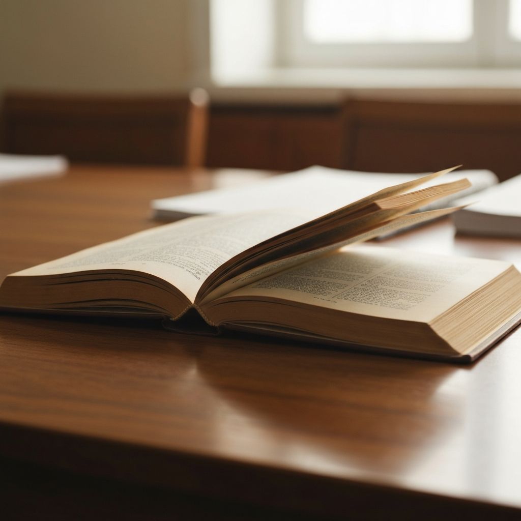 Open book on wooden desk with natural light, representing knowledge and educational approach to wellness